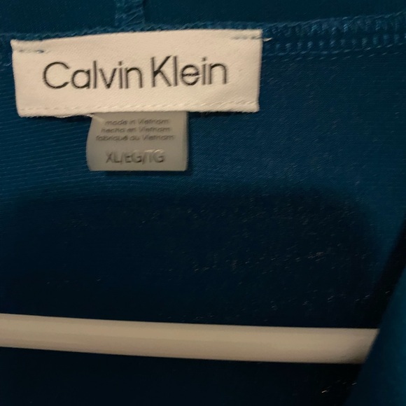 Calvin Klein Teal V-Neck Blouse - Picture 3 of 4